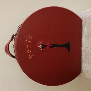 PARIS Vegan Leather Suitcase Hatbox Bag Case New